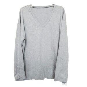Avanova Gray Cotton Blend V-Neck Long Sleeve T-Shirt Size XL NWT